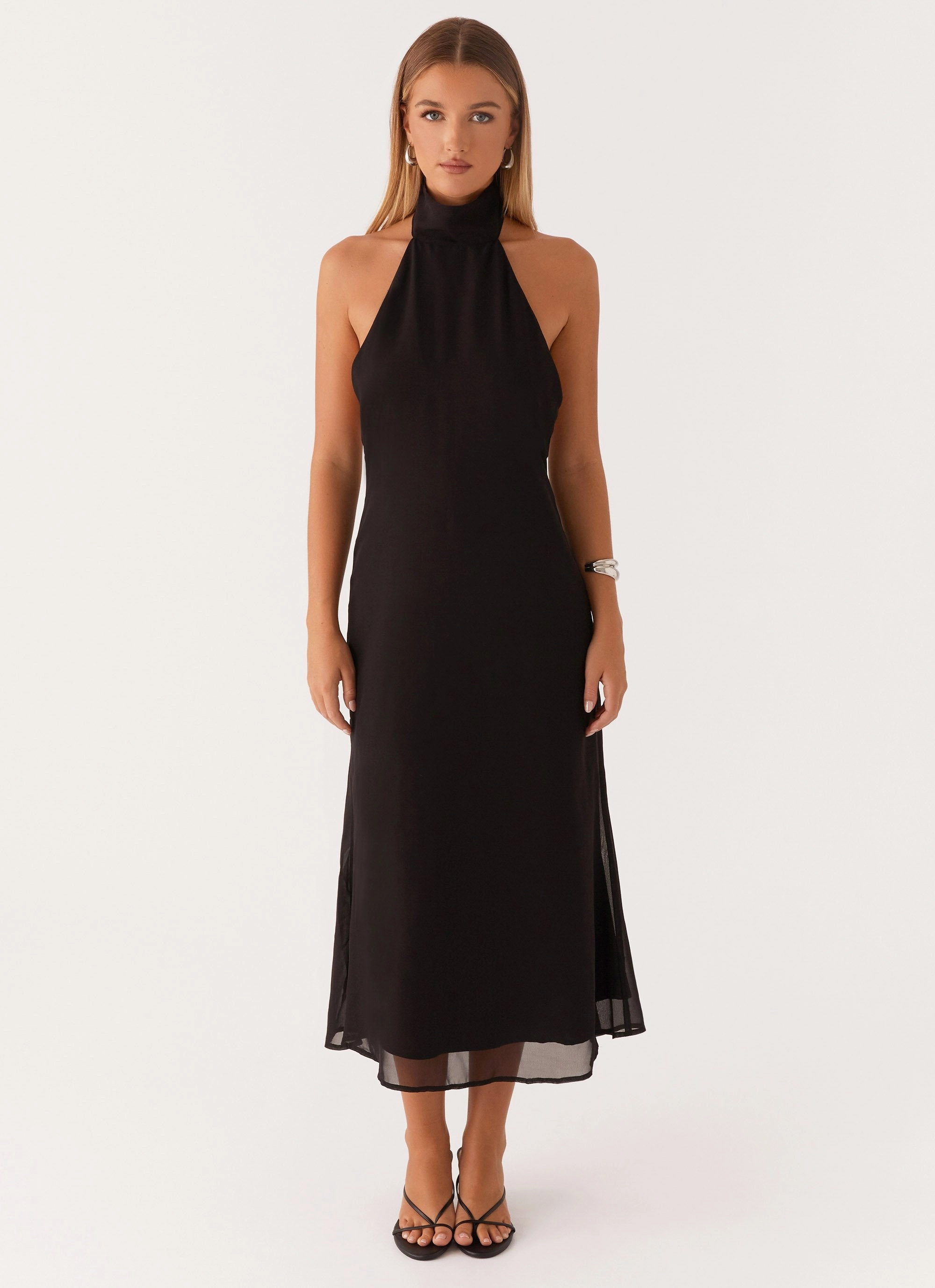 Emmalyn Midi Dress - Black Hip-Flattering