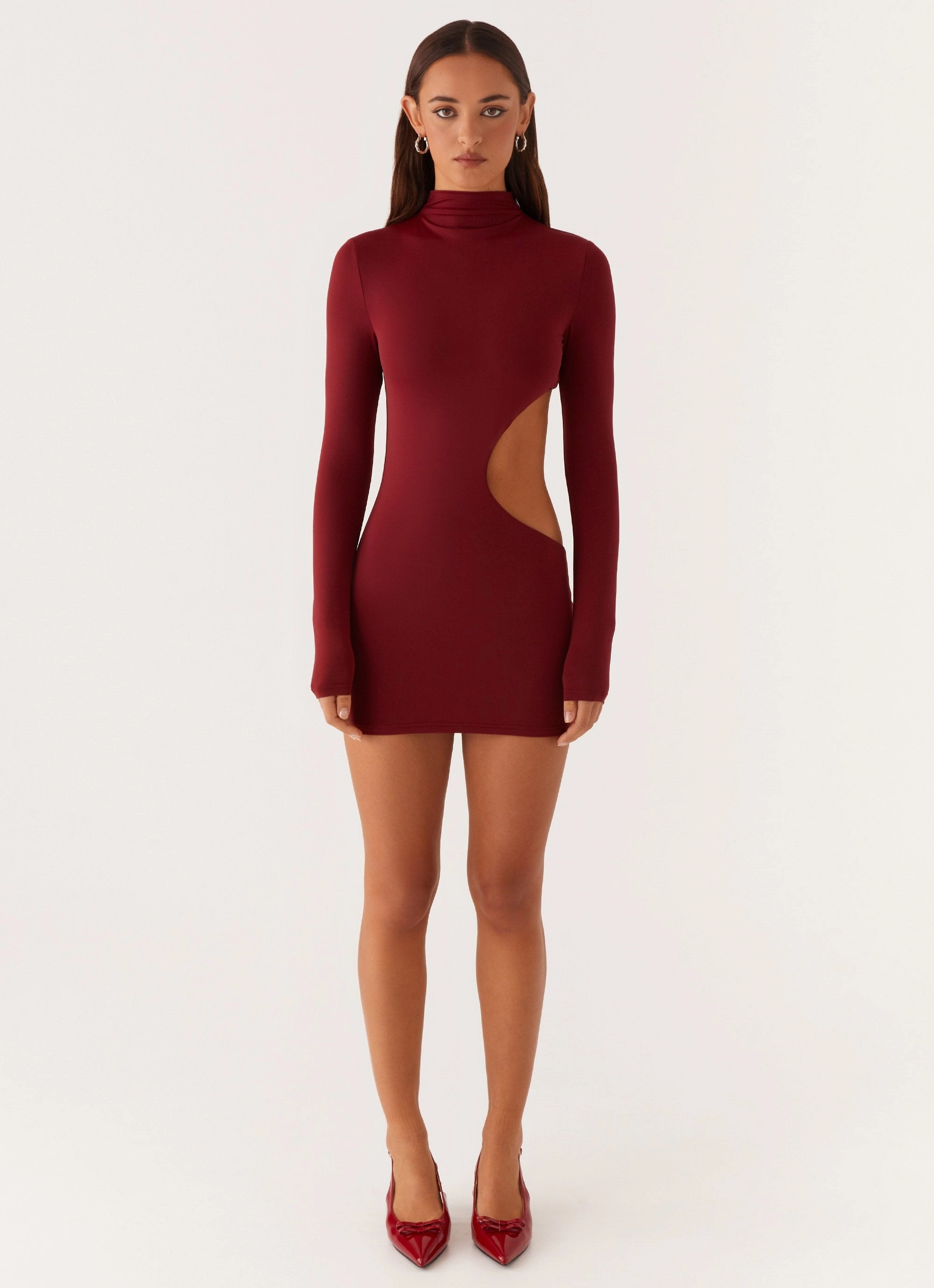 Rora Cut Out Mini Dress - Mulberry Morning Wear Silk Air