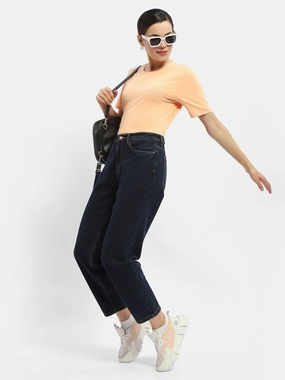 Light Style Trend Madame Embellished Typography Peach Regular T-Shirt