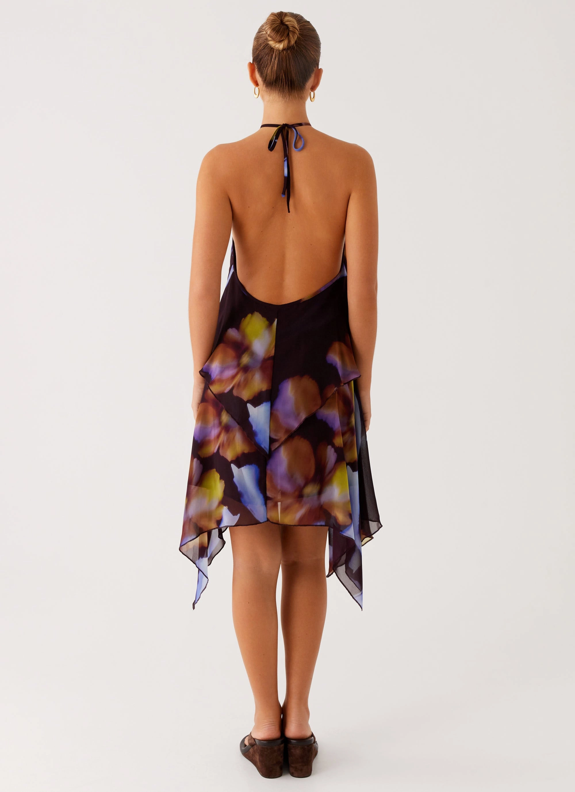 Verbena Midi Dress - Dark Floral Feminine Layers Soft Comfort