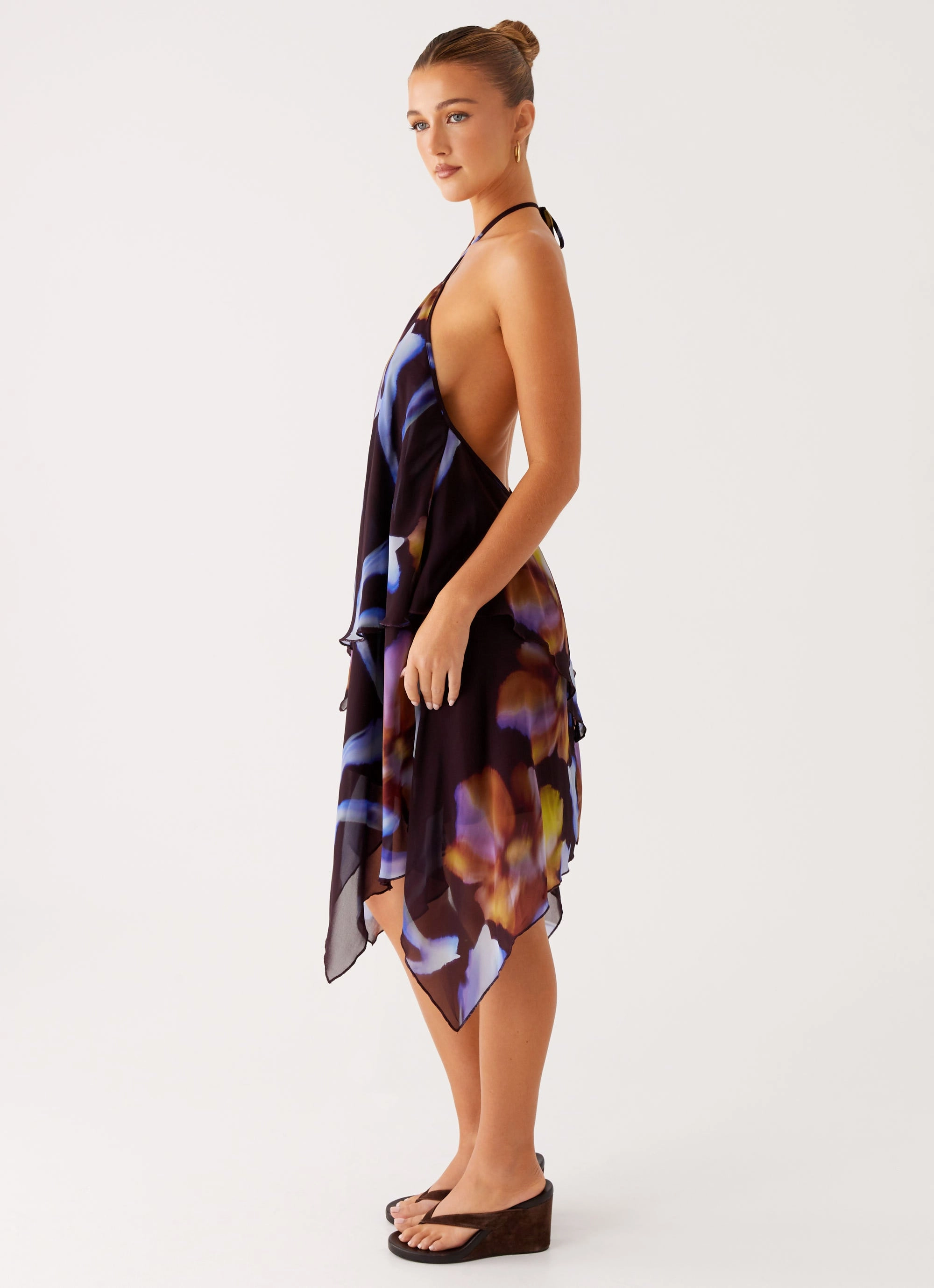 Sophisticated Style Verbena Midi Dress - Dark Floral