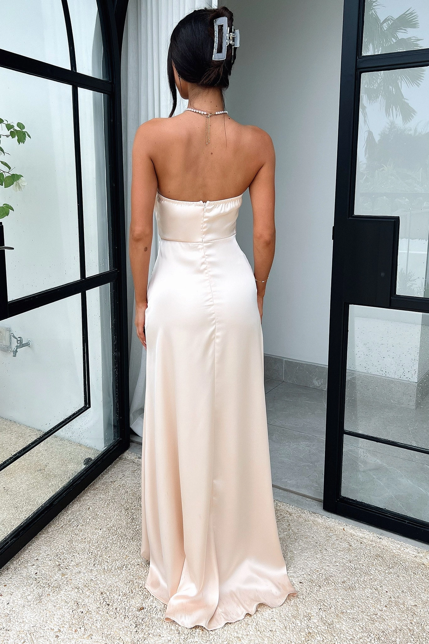 Vibe Choice Light Mood Fleur Maxi Dress - Champagne