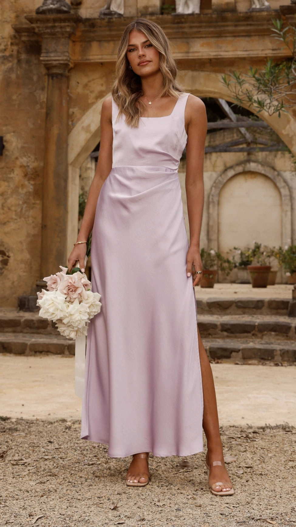Breathable fabric Versatile sundress Adeline Maxi Dress - Lilac
