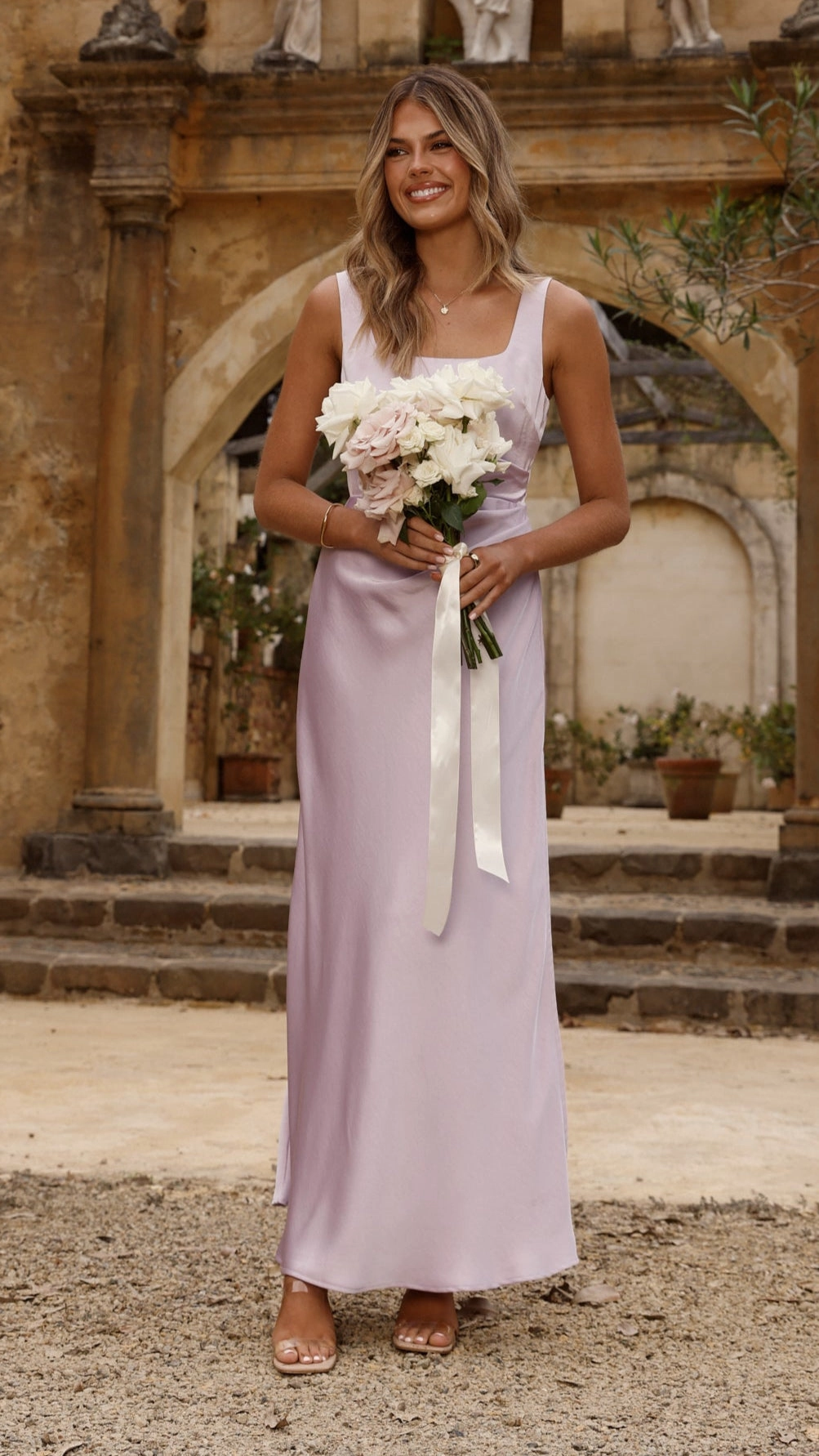 Side Slit Adeline Maxi Dress - Lilac