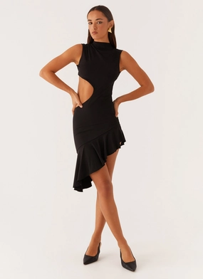 Practical work-to-play piece Natara Cut Out Midi Dress - Black