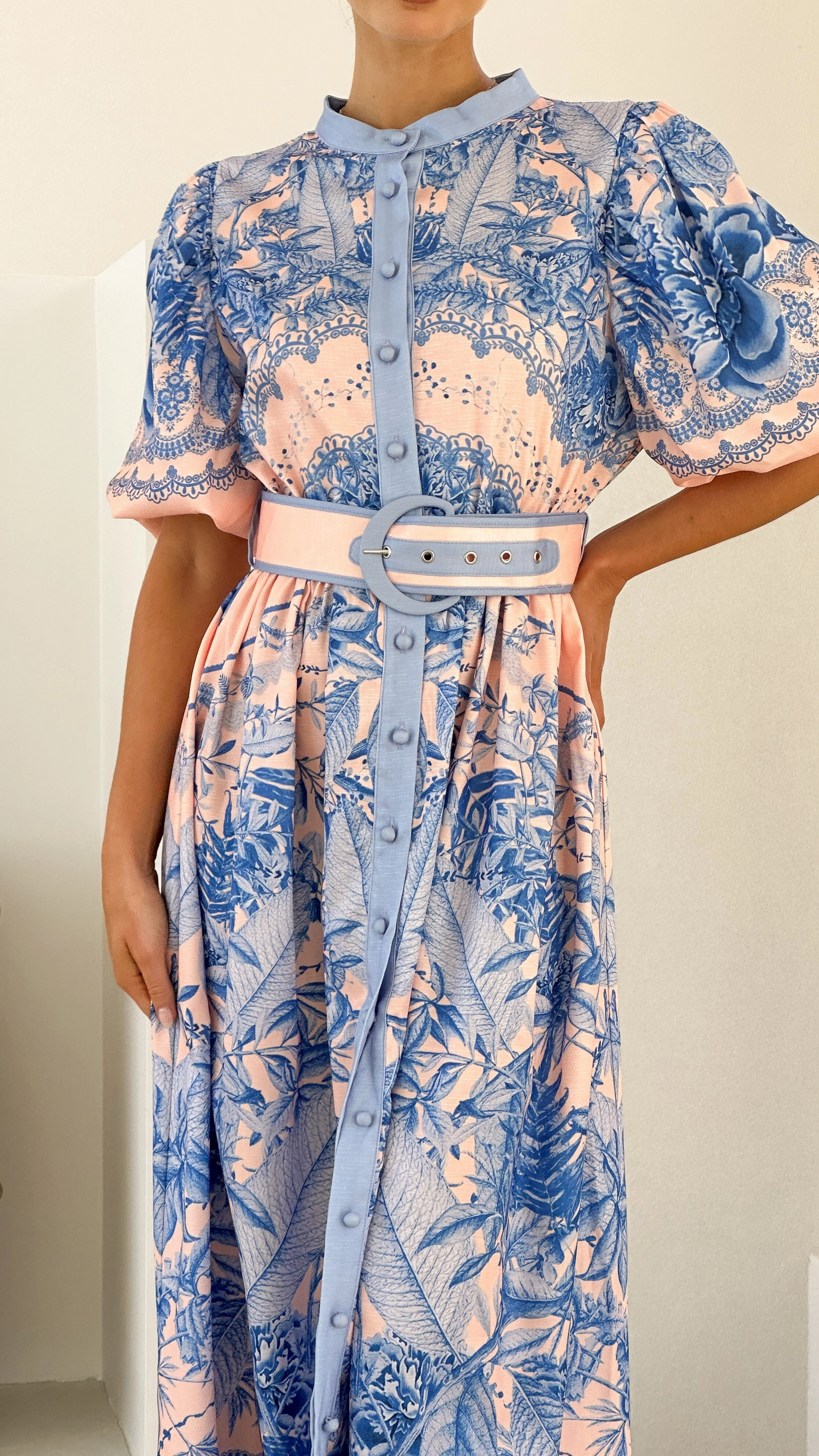 Vania Maxi Dress - Madeline Blue Collared