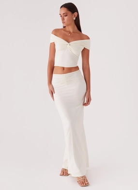 High Street Chic Easy Combo Trixie Maxi Skirt - Ivory