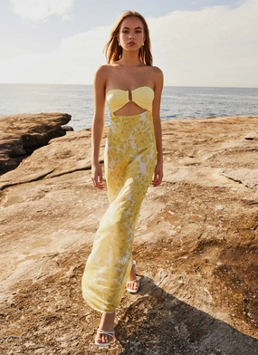 Tropicana Maxi Dress - Daffodil Layered Form Trendy Fit