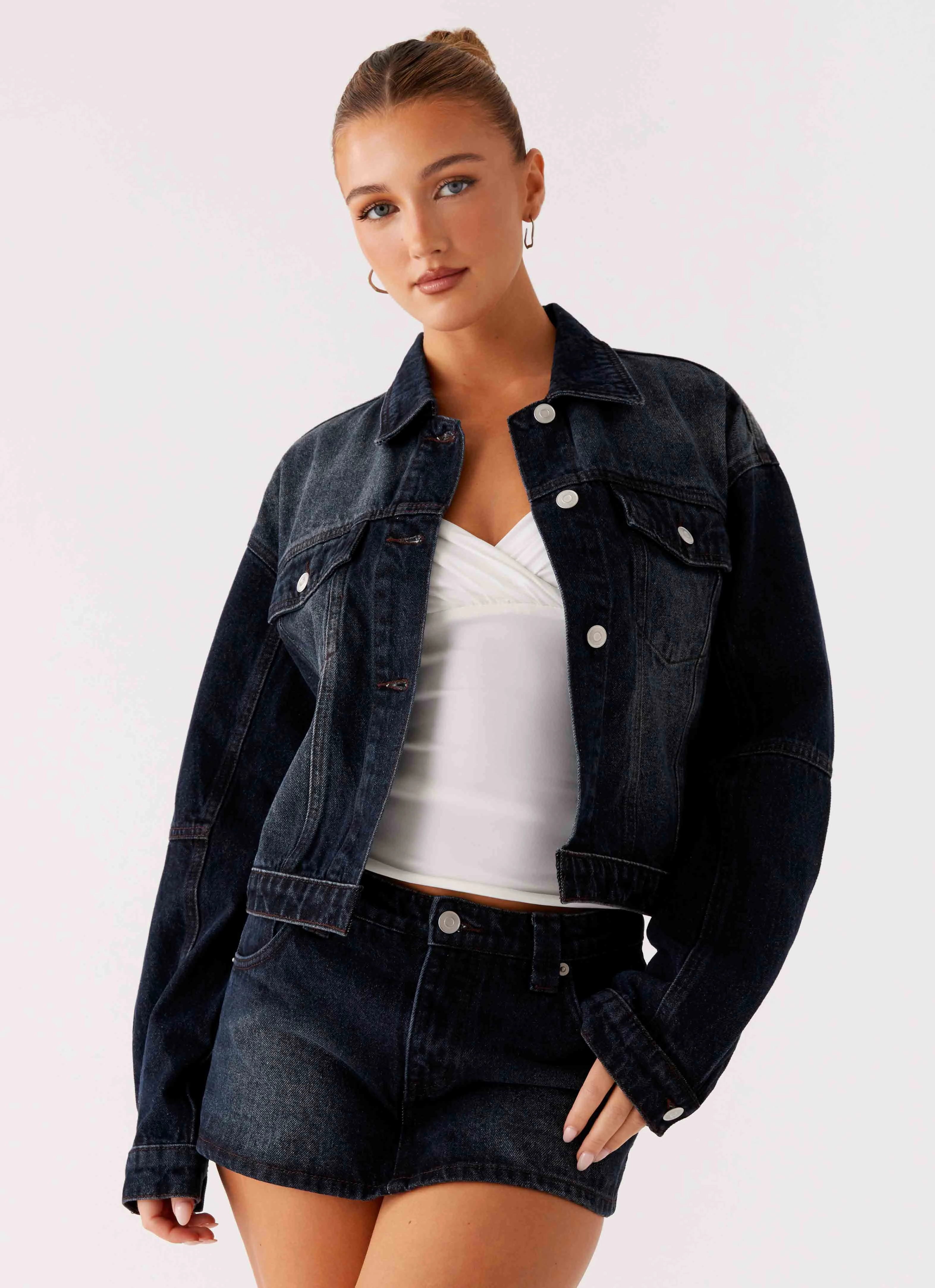 Tropics Denim Jacket - Washed Dark Blue All Day Comfort Modern Functional Design