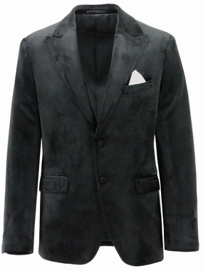 SlimSilhouette Turin Black Velvet Sports Jacket