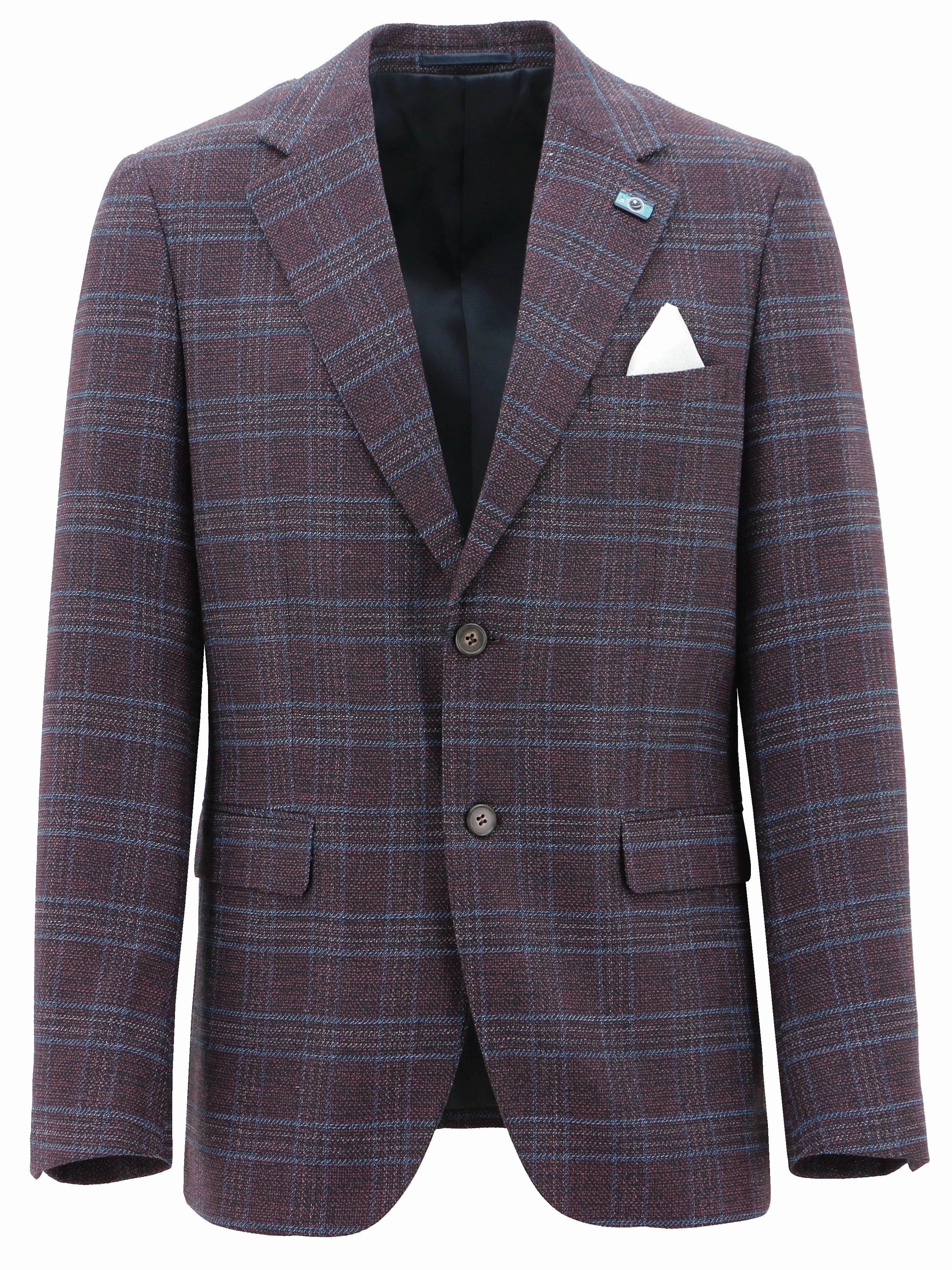 Breathable Material Turin Burgundy Checked Sports Jacket