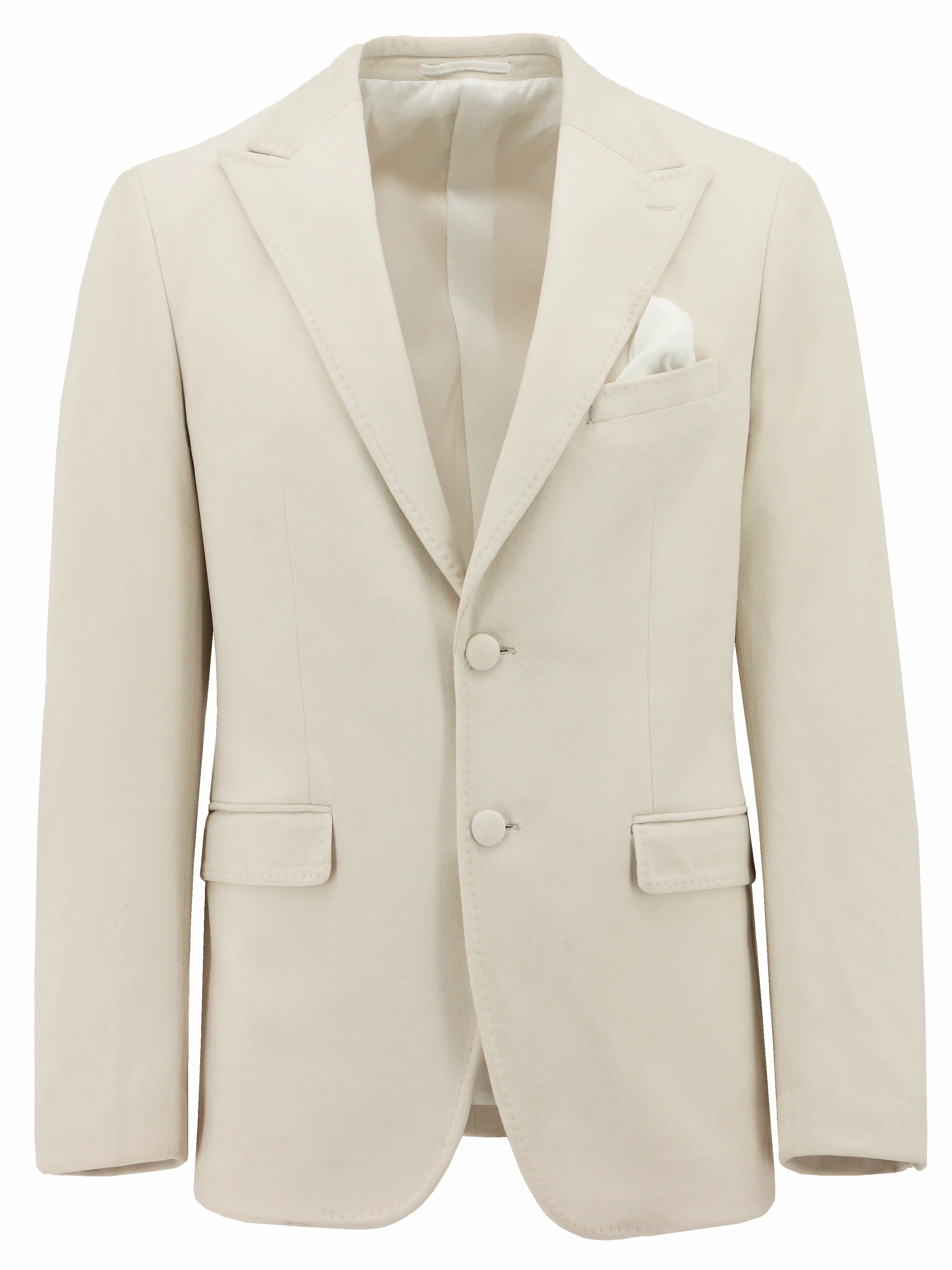 Belted Waist Softshell Fabric Turin Ivory Sports Jacket