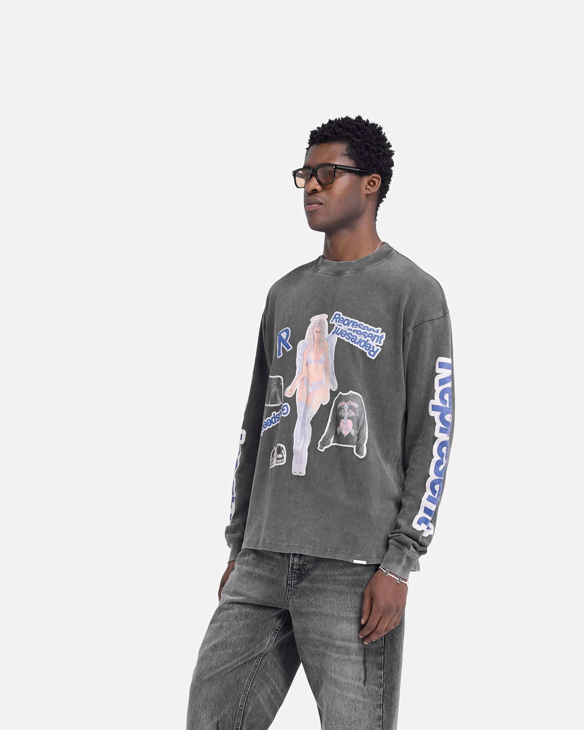 Layering Wear Essential Fashion Question Your Innocence Long Sleeve T-Shirt - Vintage Grey