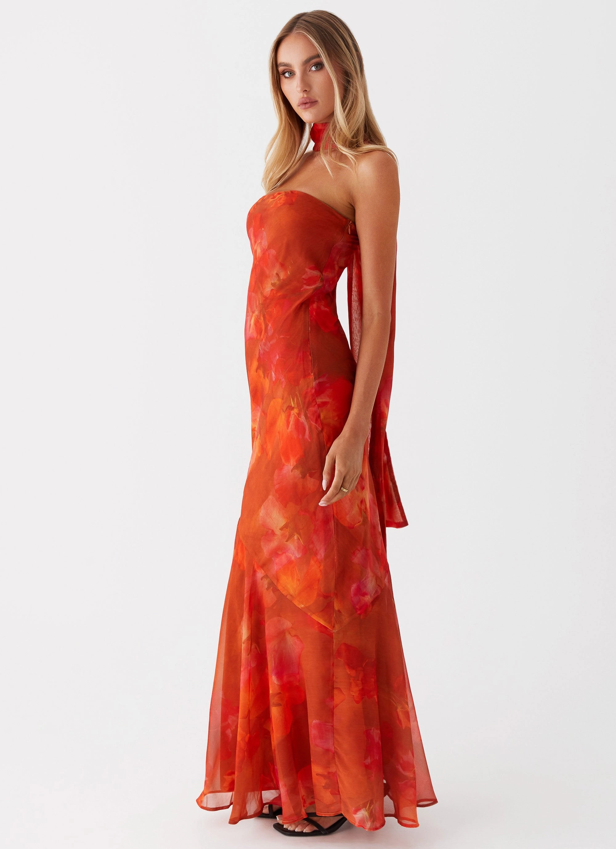 Under The Pagoda Maxi Dress - Amber Texture Blend Lightweight warm-weather dress