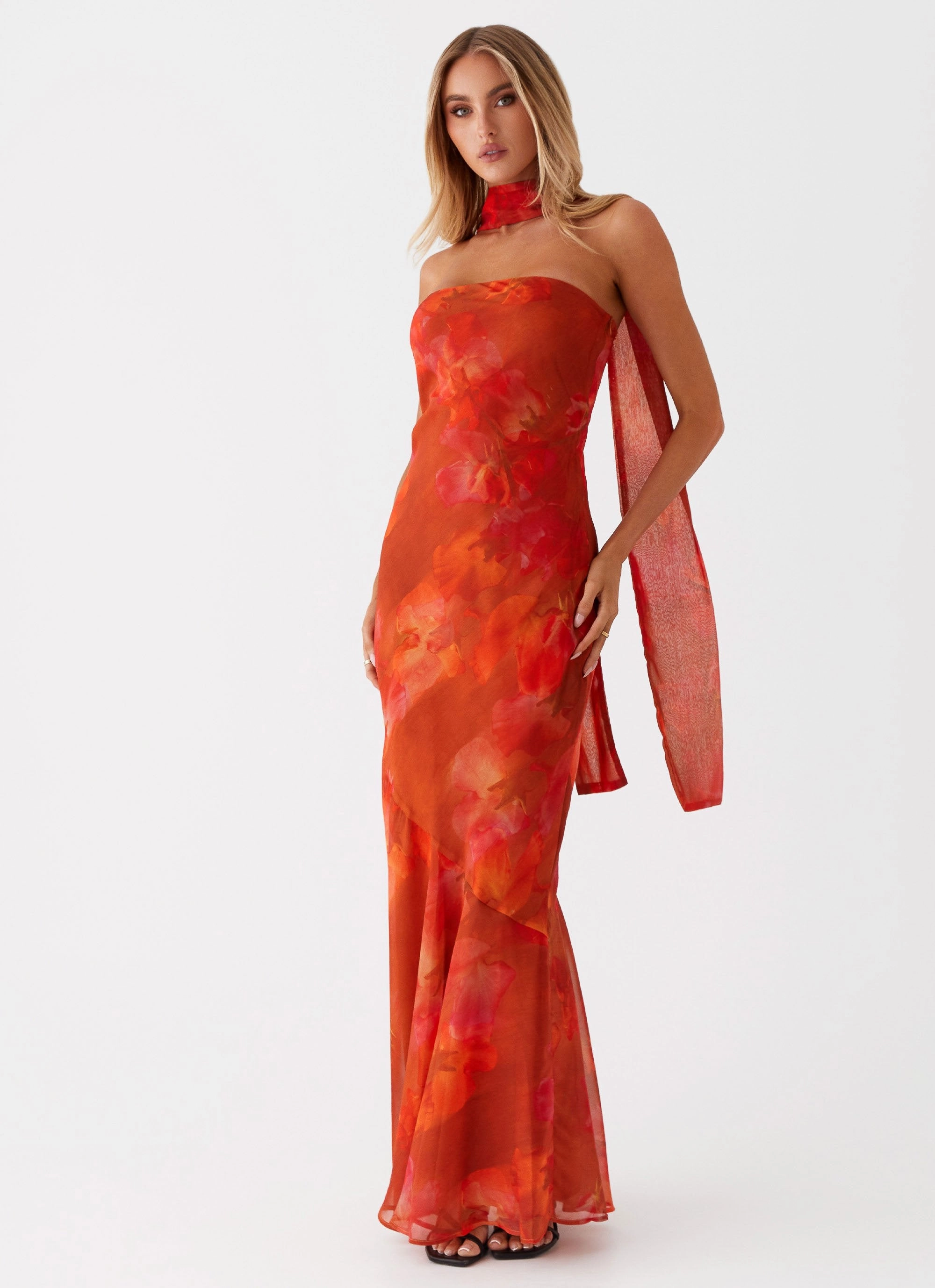 CrinkleResistantWeave Under The Pagoda Maxi Dress - Amber