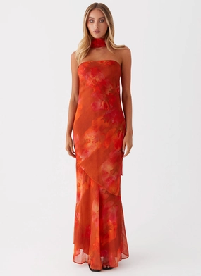 Under The Pagoda Maxi Dress - Amber Underwire-Support