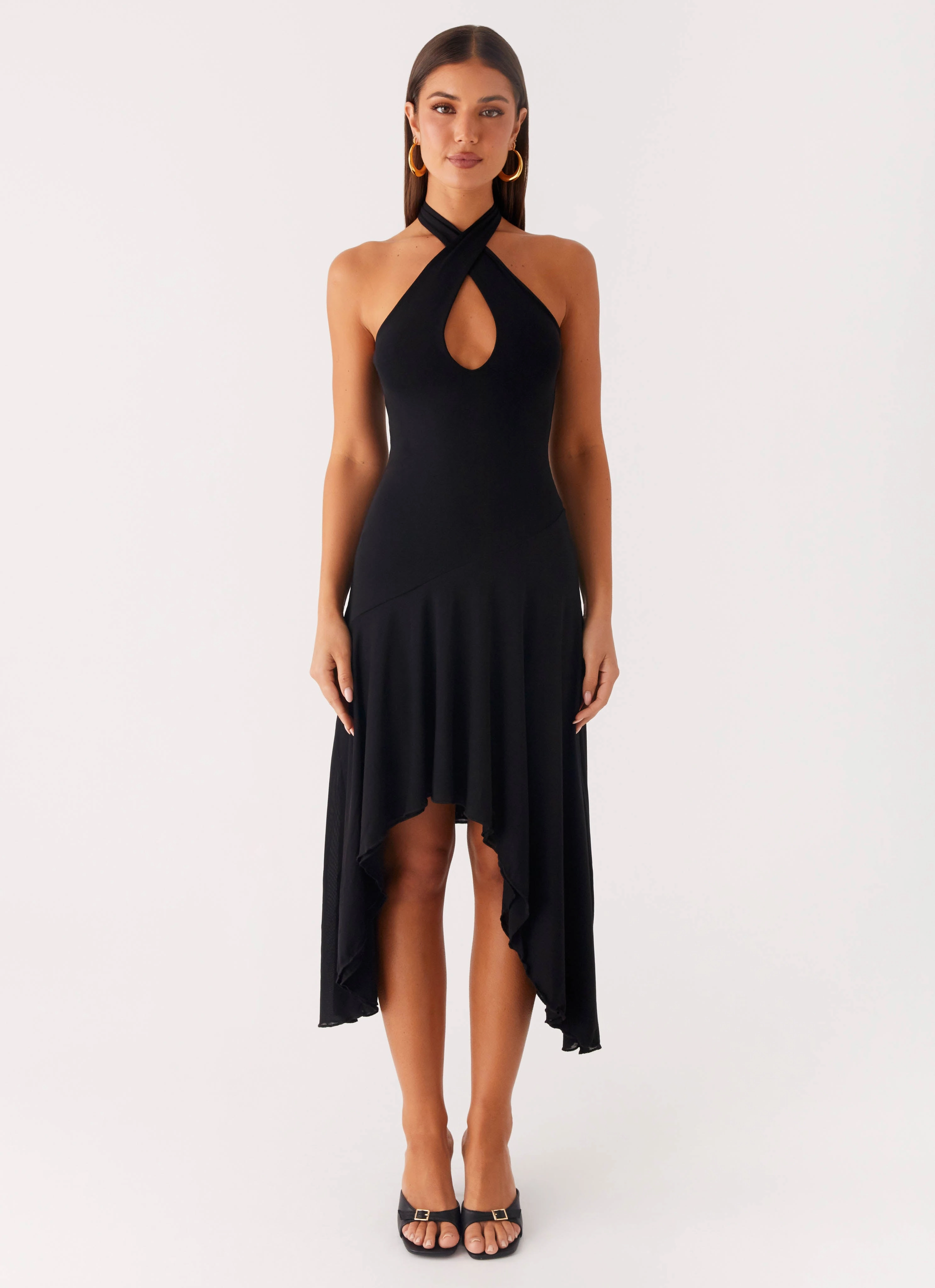 Occasion Ready Travel-Pack Velvet Sky Midi Dress - Black
