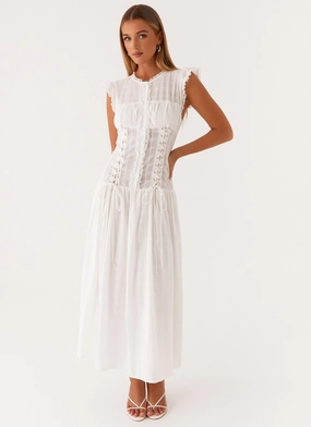 Genevieve Midi Dress - White Lux Look