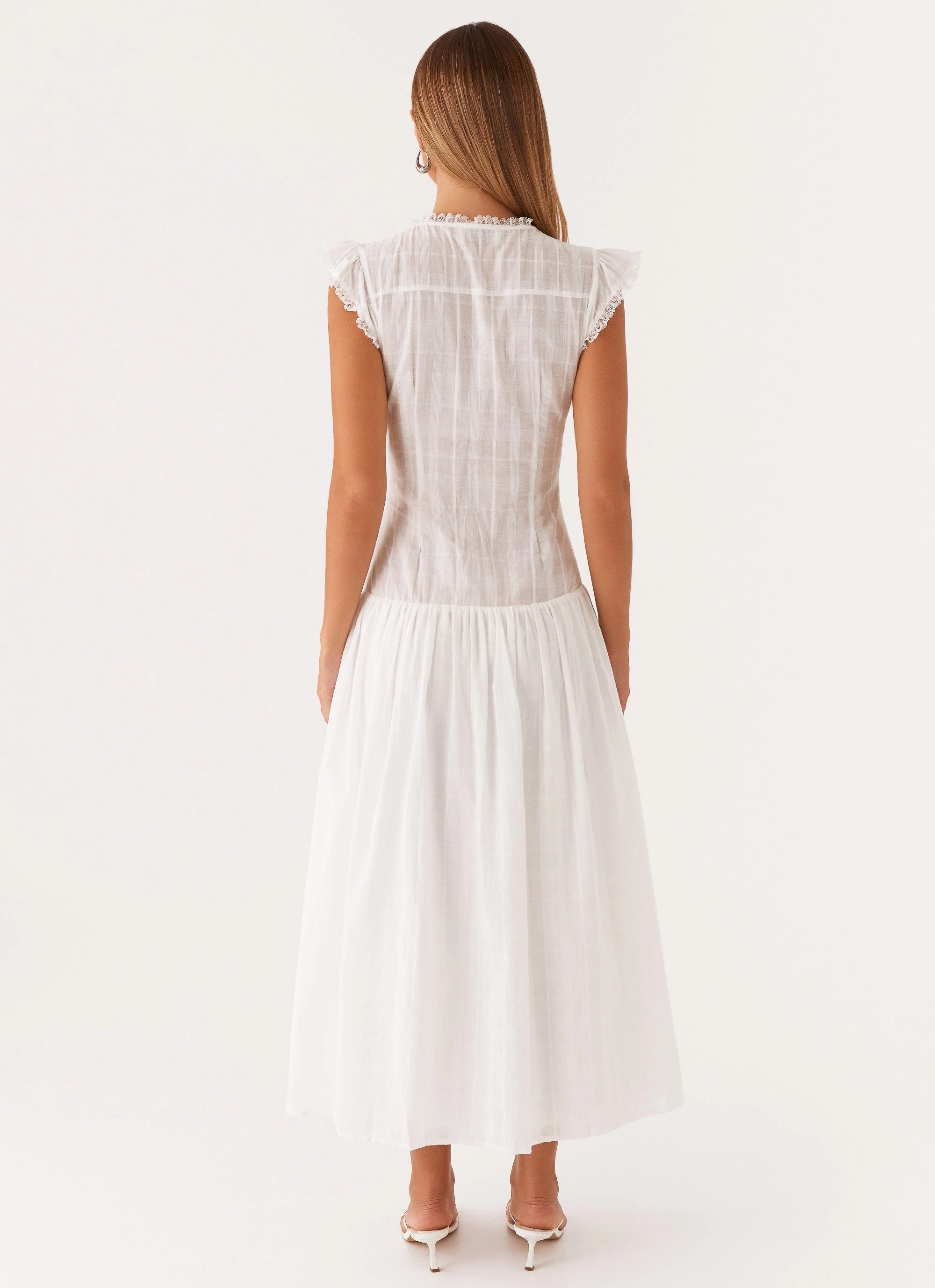 Genevieve Midi Dress - White Cool Undertone Travel Light
