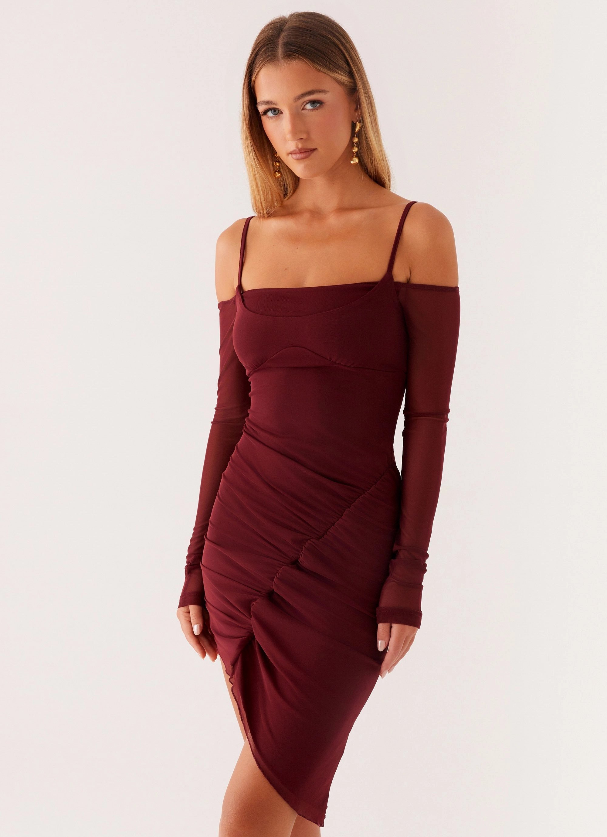 Bright Colors Sascha Mini Dress - Maroon