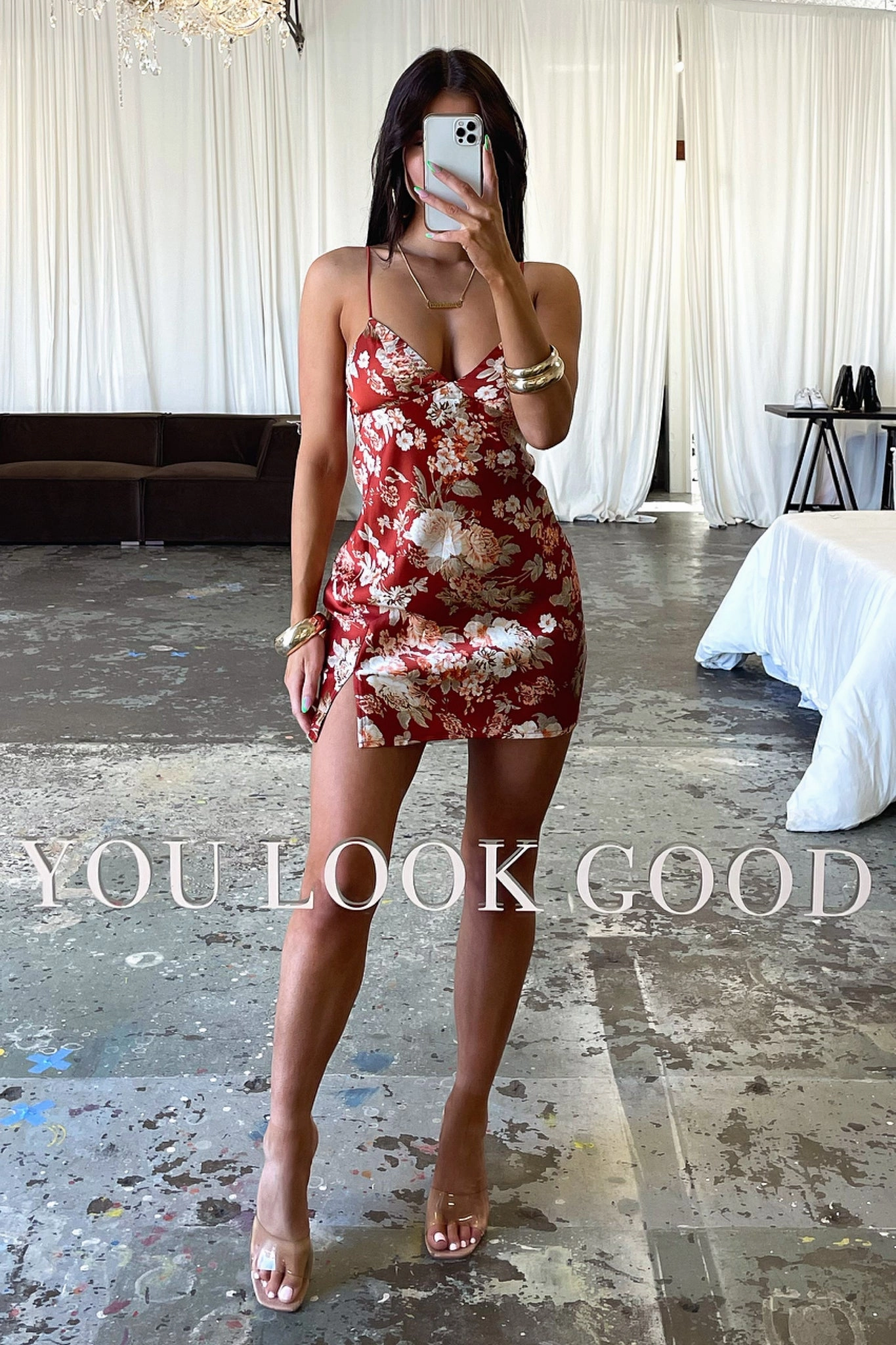 AntiFrayEdging Rhea Dress - Red Floral