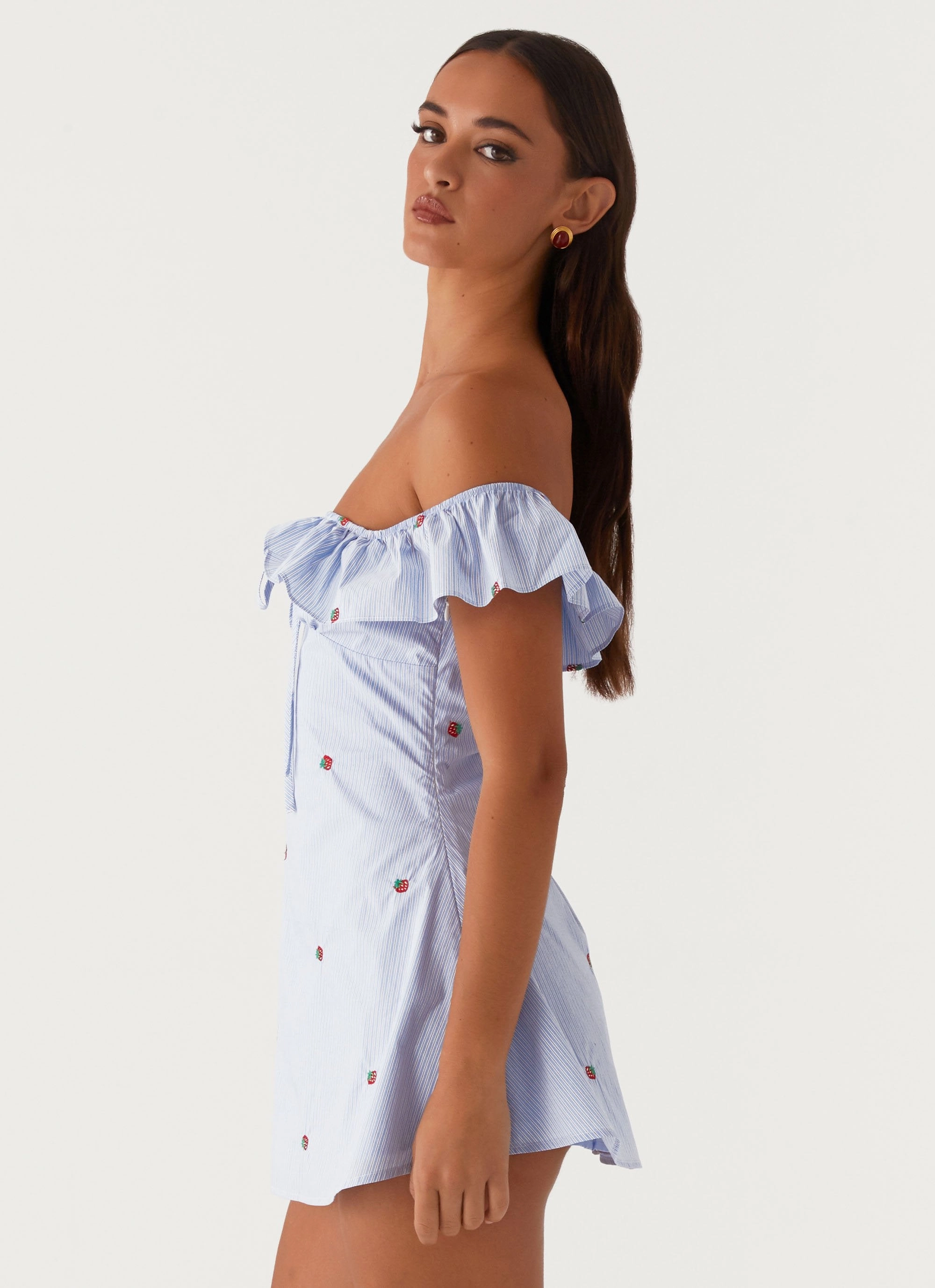Urban Drape Chill Moment Texas Sun Linen Mini Dress - Blue