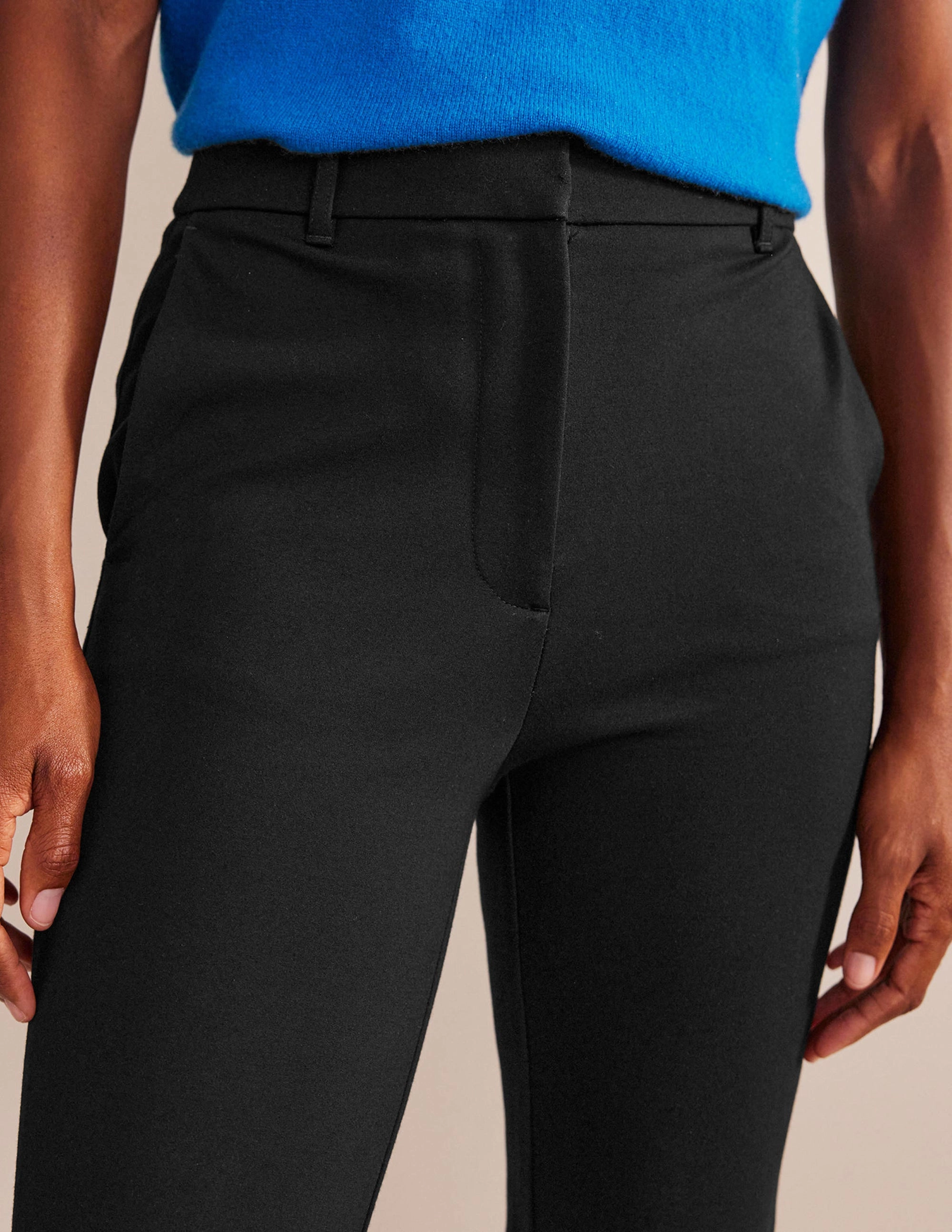 Highgate Ponte Trousers-Black Anti Friction Lining Comfortable Leg