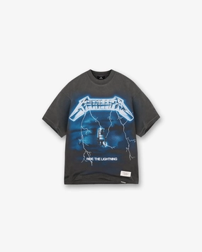 Represent X Metallica Ride The Lightning T-Shirt - Vintage Grey Lightweight Shirt