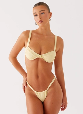 Non Abrasive Lining Gala Underwire Bikini Top - Yellow