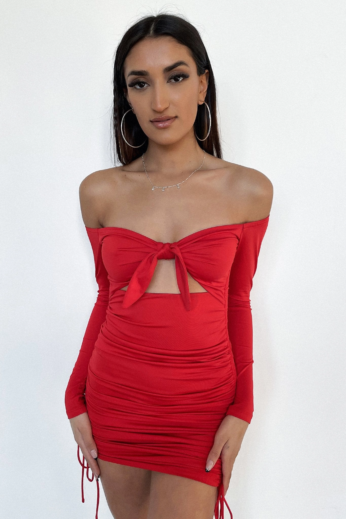 Jamee Long Sleeve Dress - Red All-day style