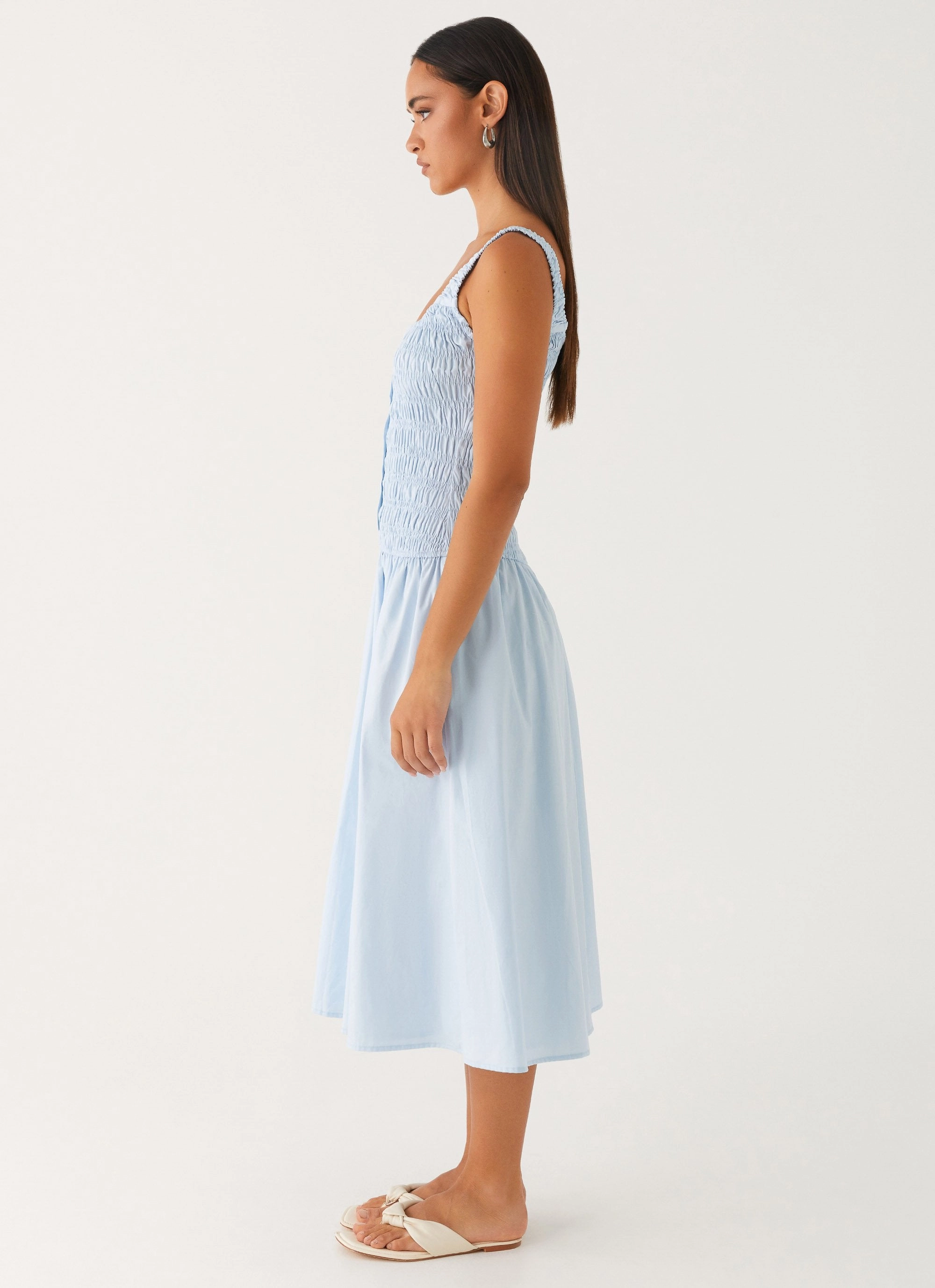 Wildflower Midi Dress - Blue Casual and Comfy