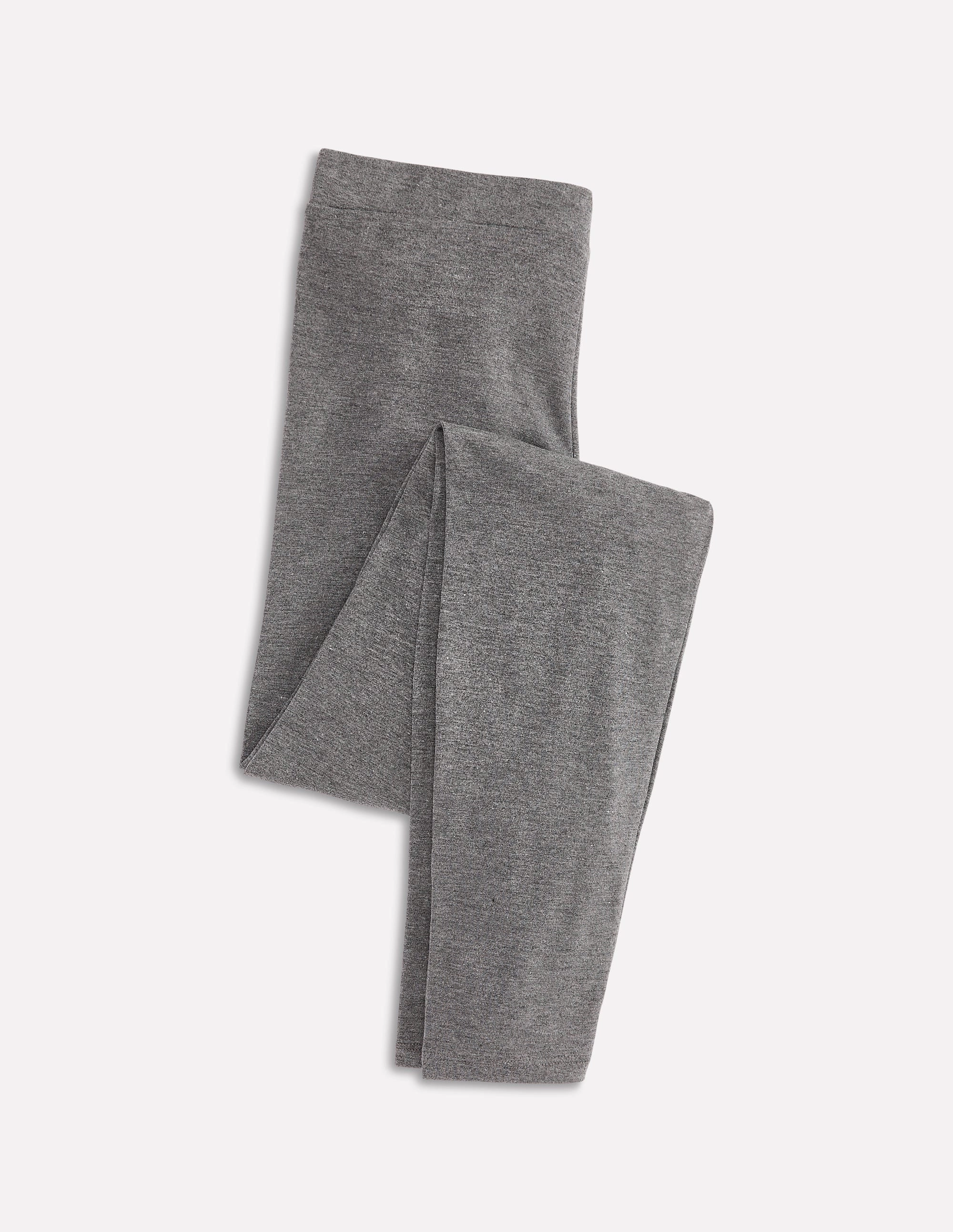 High Rise Jersey Leggings-Charcoal Marl Casual Active WrinkleFreeFabric