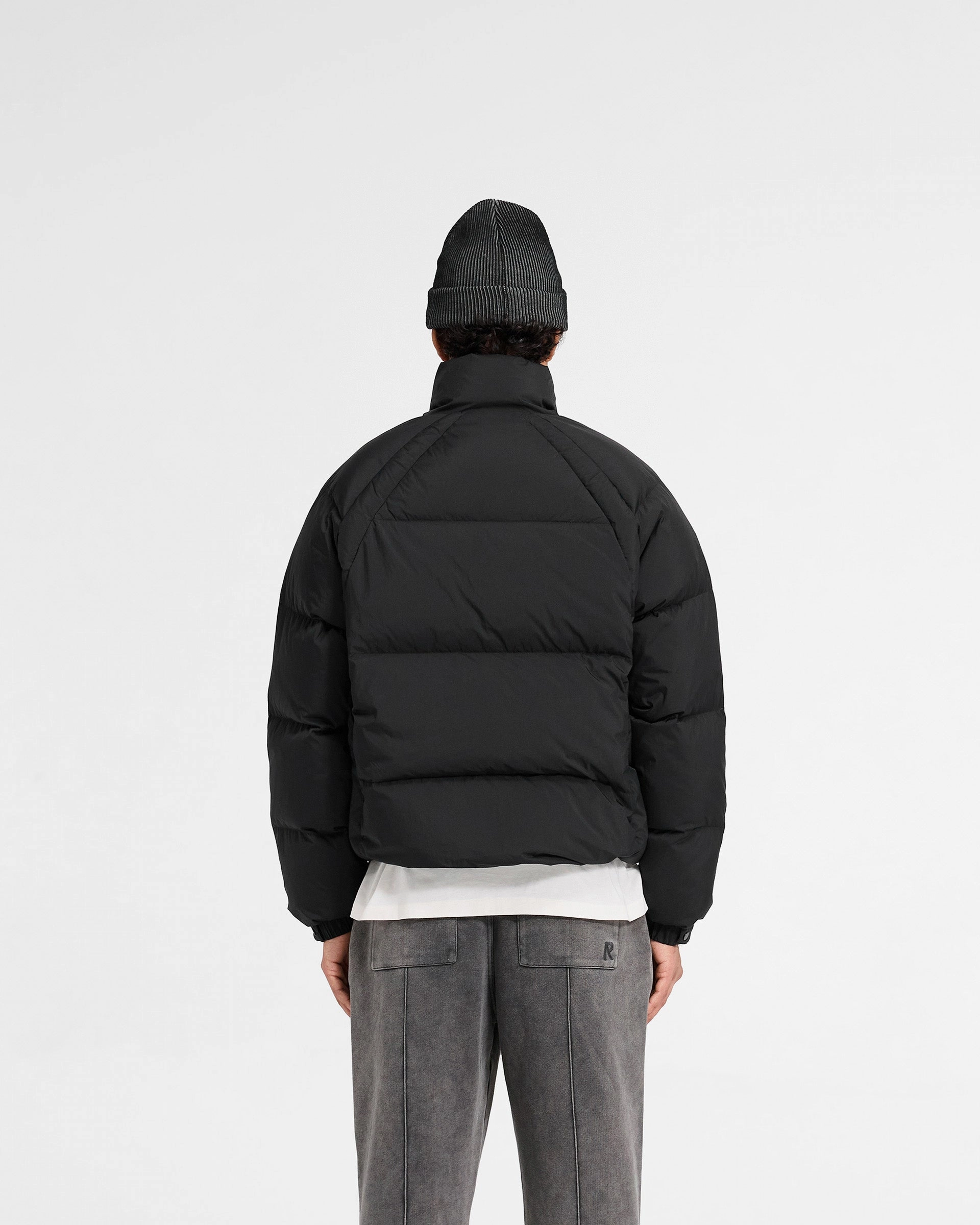 Funnel Neck Puffer - Black Ergonomic Shoulder Cut