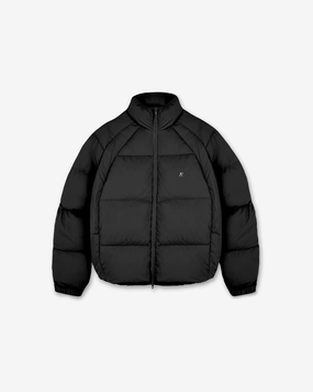 Funnel Neck Puffer - Black Wrinkle Free Exterior