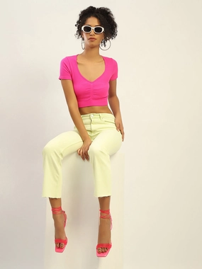 Comfort Fit Core Fit Madame Mid Rise Cotton Green Denim