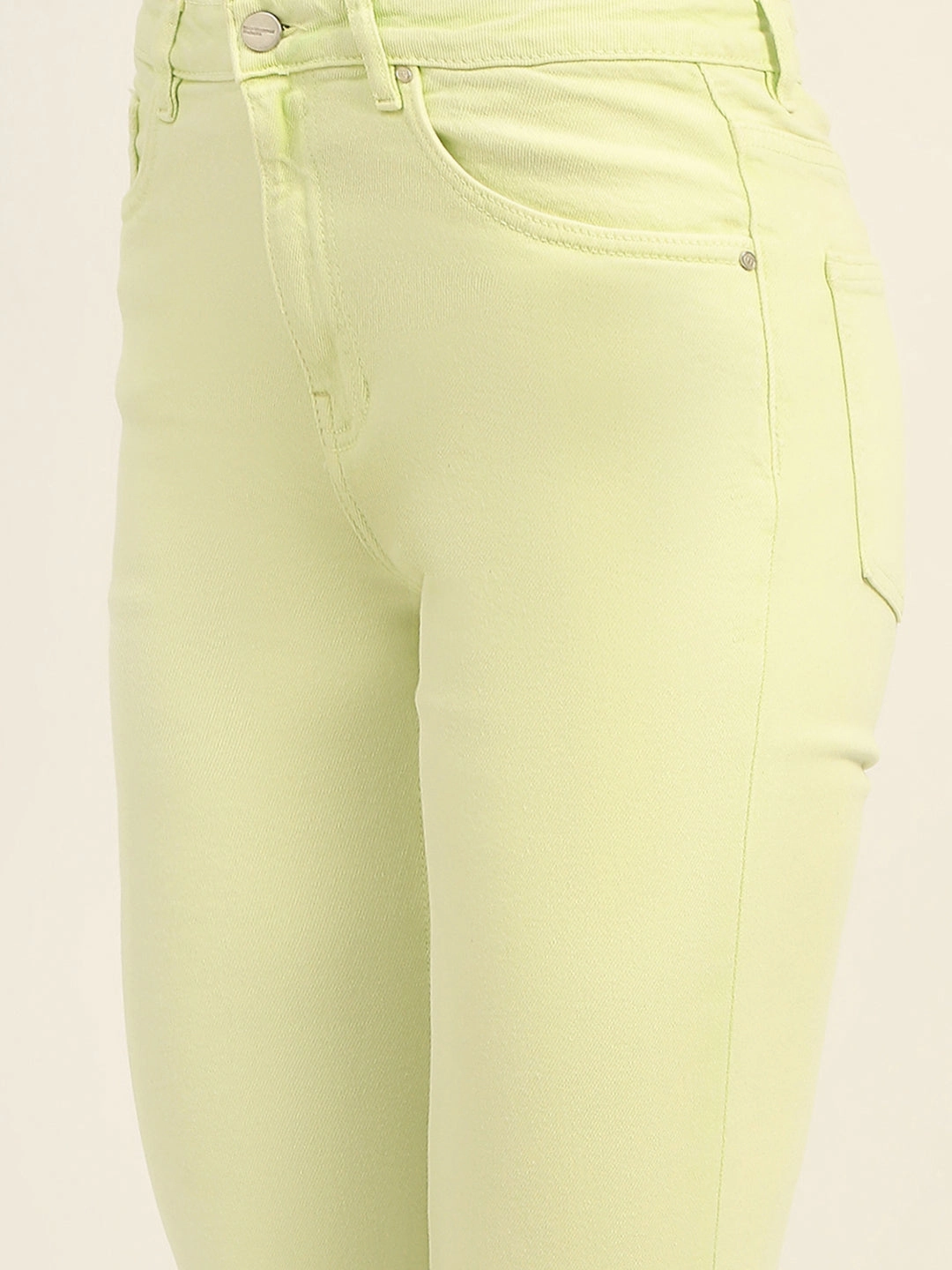 Total Comfort Festival Outfit Everyday Madame Mid Rise Cotton Green Denim
