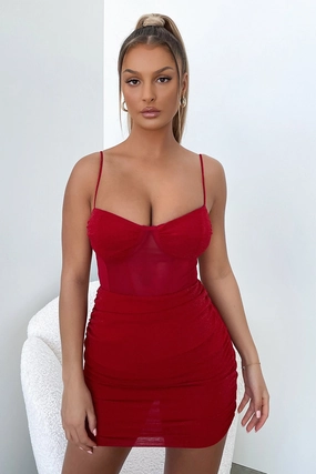 Inner Glow Meika Dress - Red Shimmer