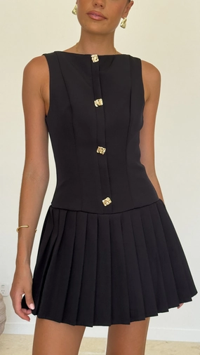 Vesperus Mini Dress - Black Underwire-Support