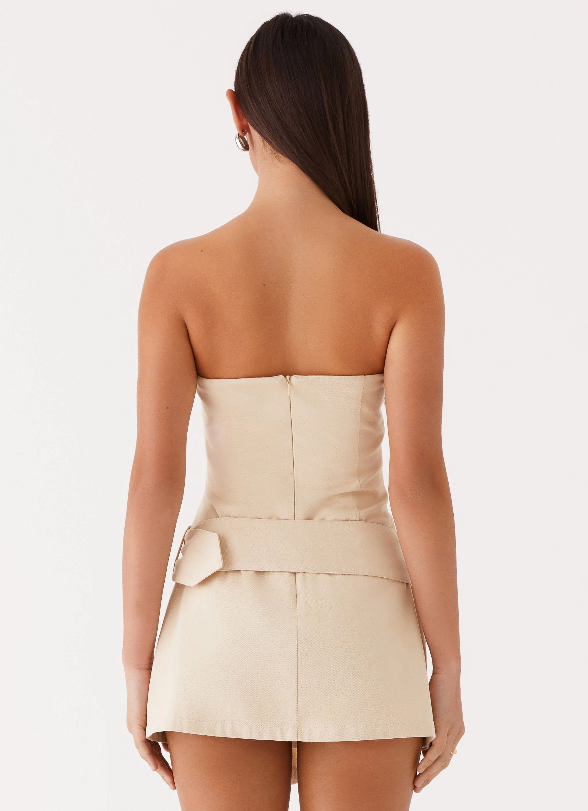 Dark Tones All For You Strapless Mini Dress - Ivory