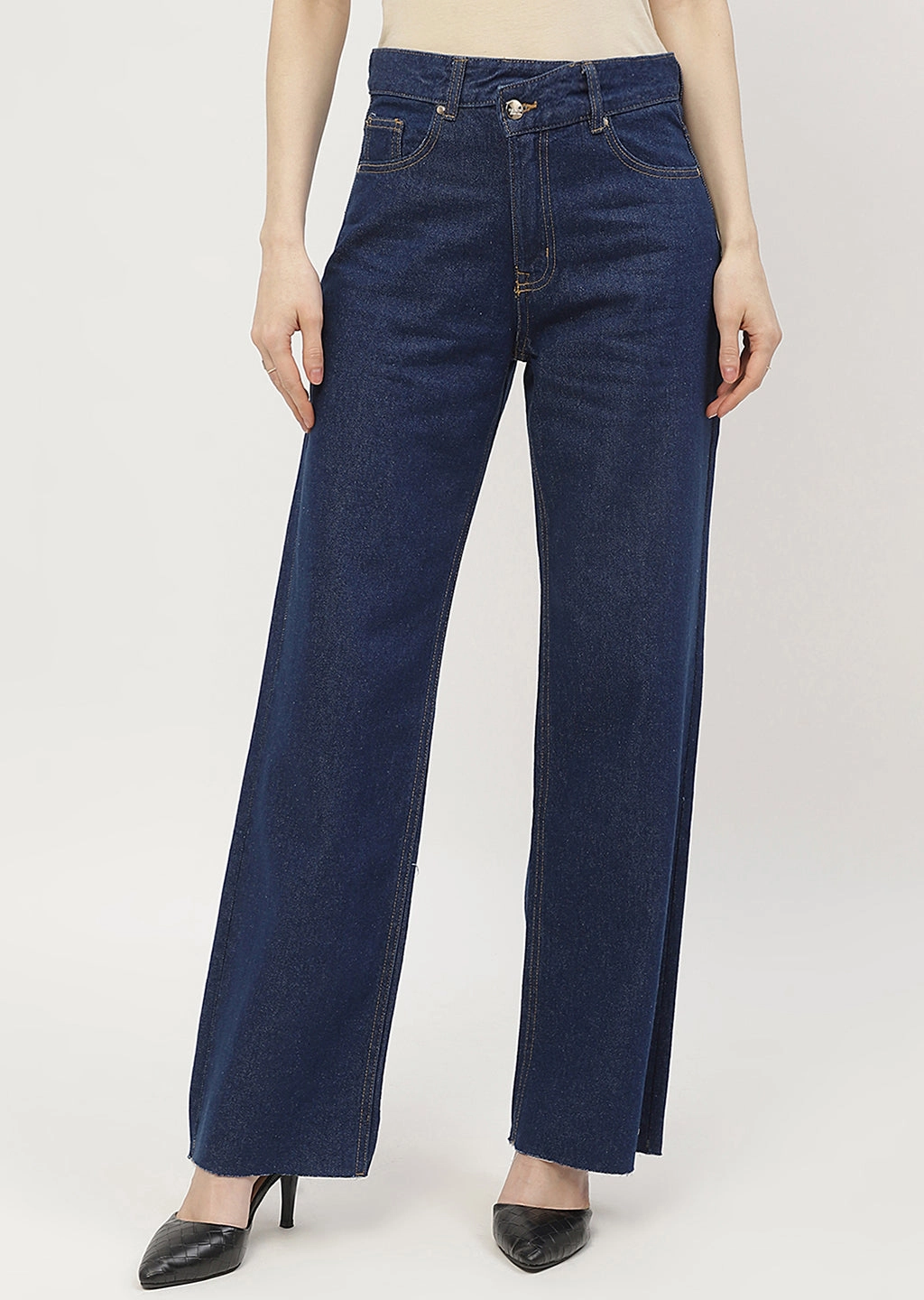 Madame Highly Washed Blue Wide Leg Jeans Timeless Edge