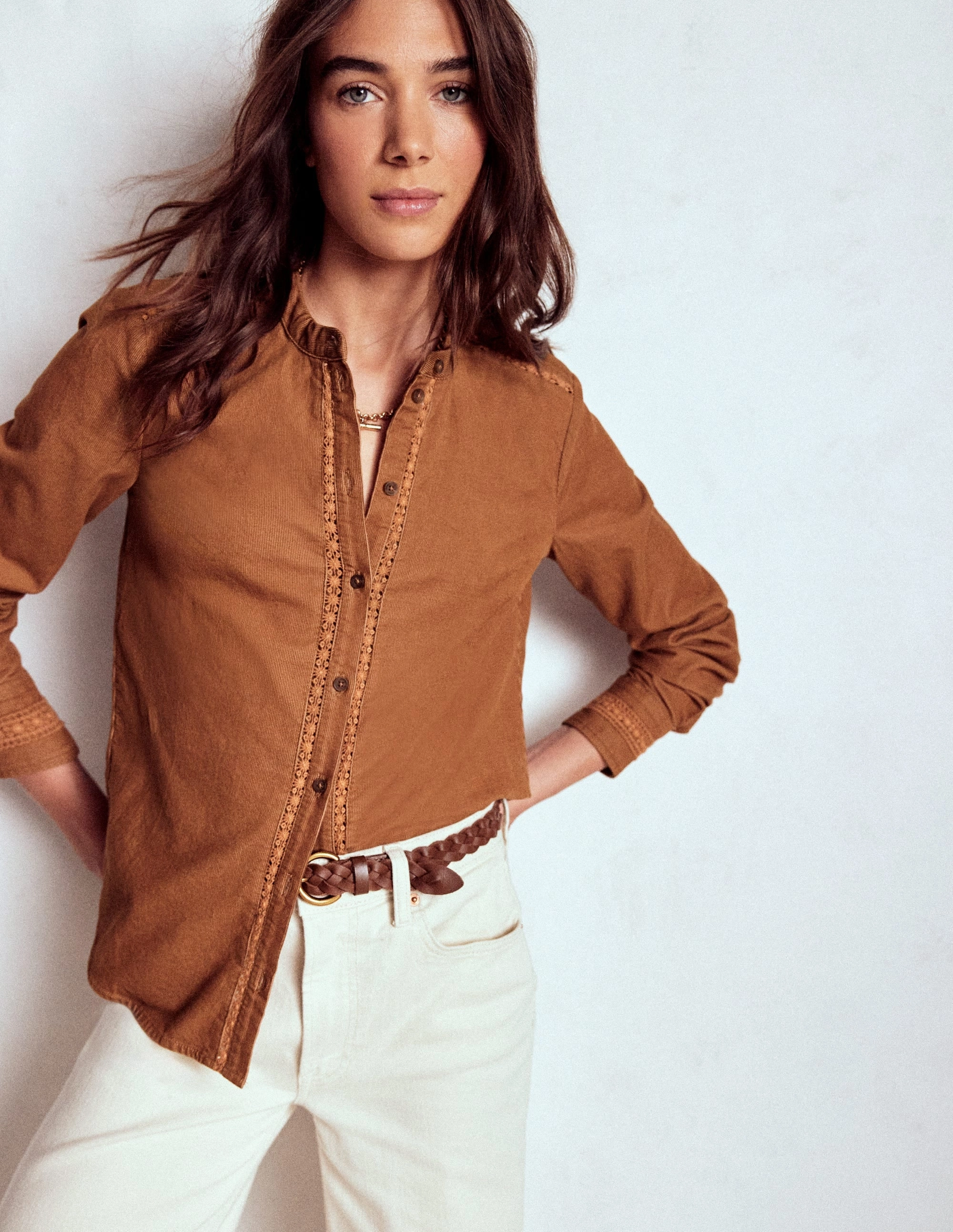 Loose Tee OdorControl Victoria Cord Shirt-Ginger