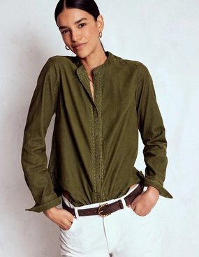 EcoFriendly Material Fade Resistant Coating Victoria Cord Shirt-Woodland Green