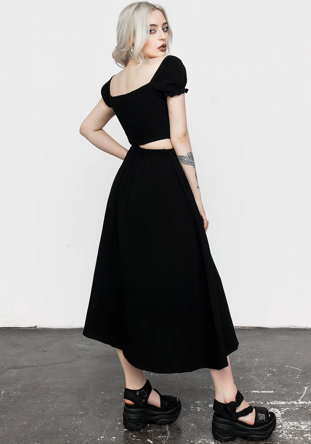 Lightweight Fabric Outfit Diary Vine Textured Midi Skirt