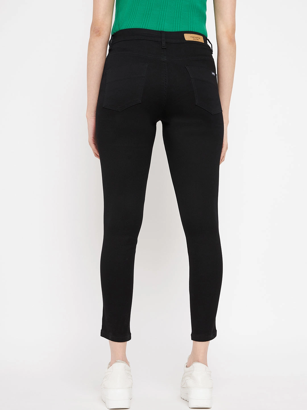Straight Cut Madame Solid Black Denim