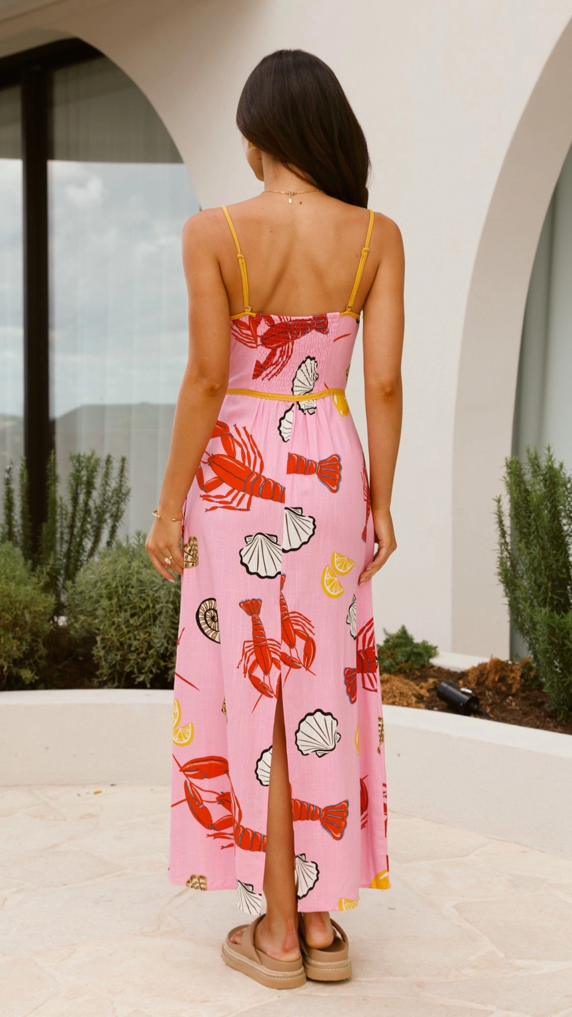 Oceania Maxi Dress - Shell Lover Print Comfy Style