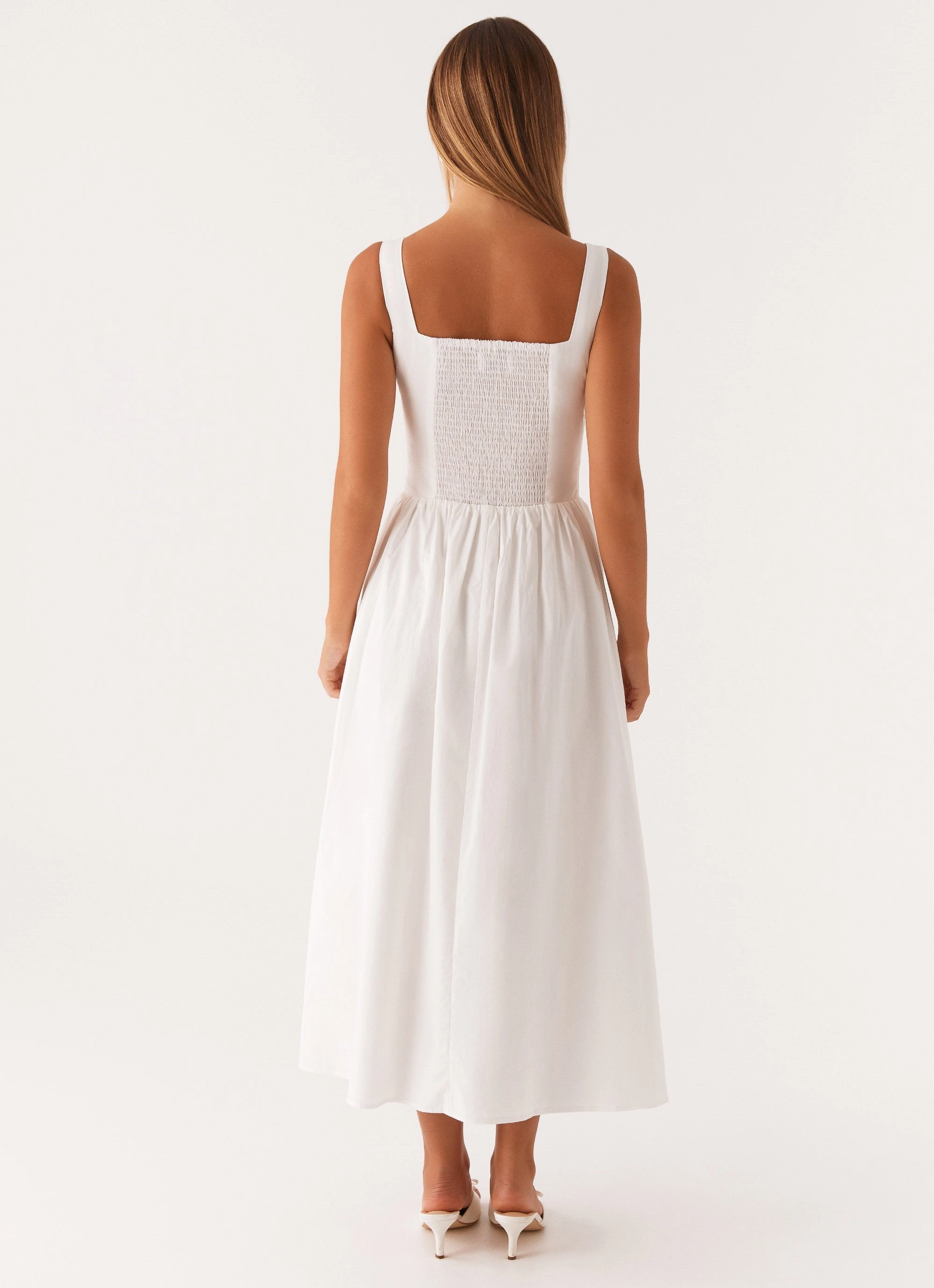 Waiting On You Midi Dress - White Minimal Aesthetic