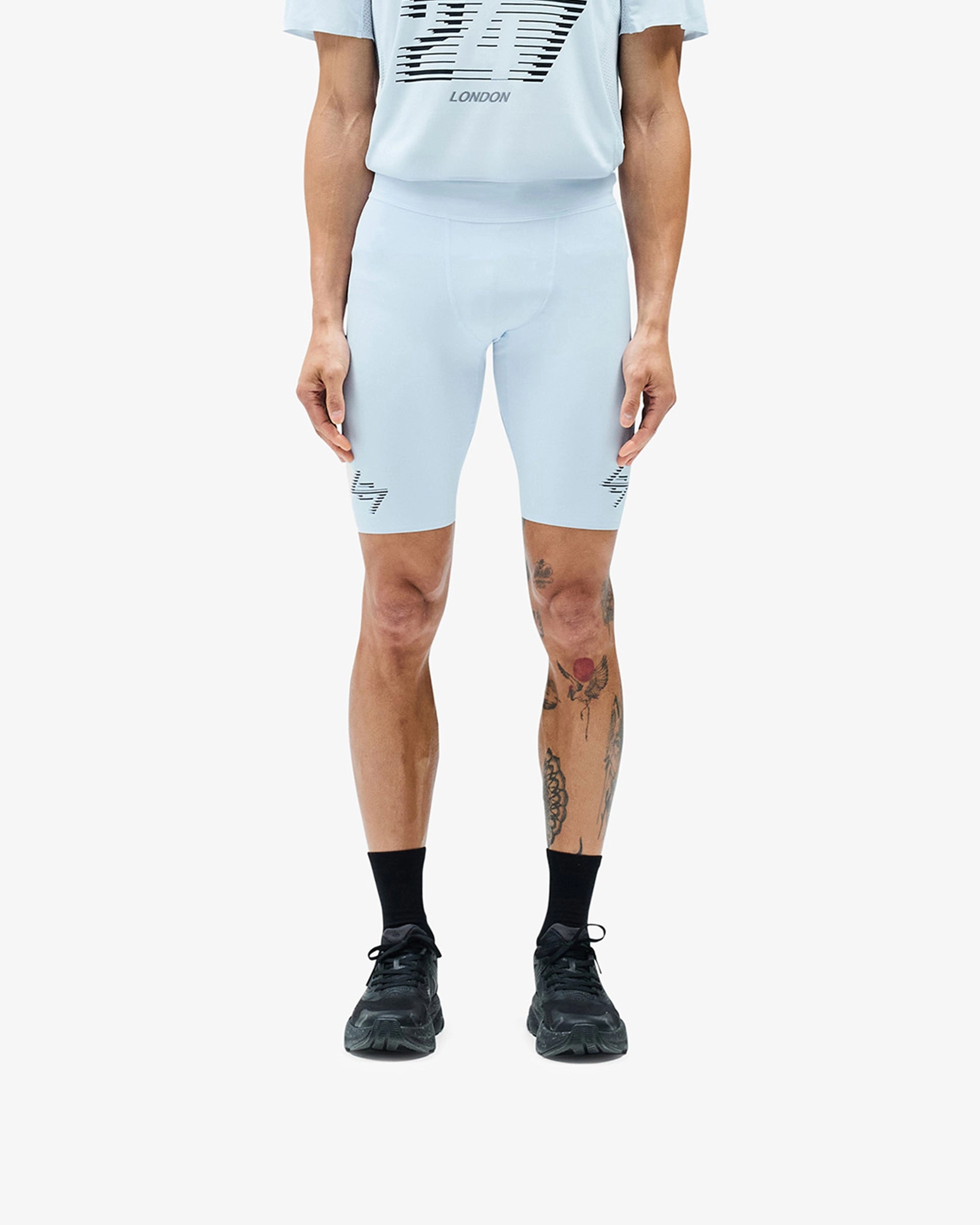 Retroreflective Accents Performance Stretch 247 London Half Tight - Blue