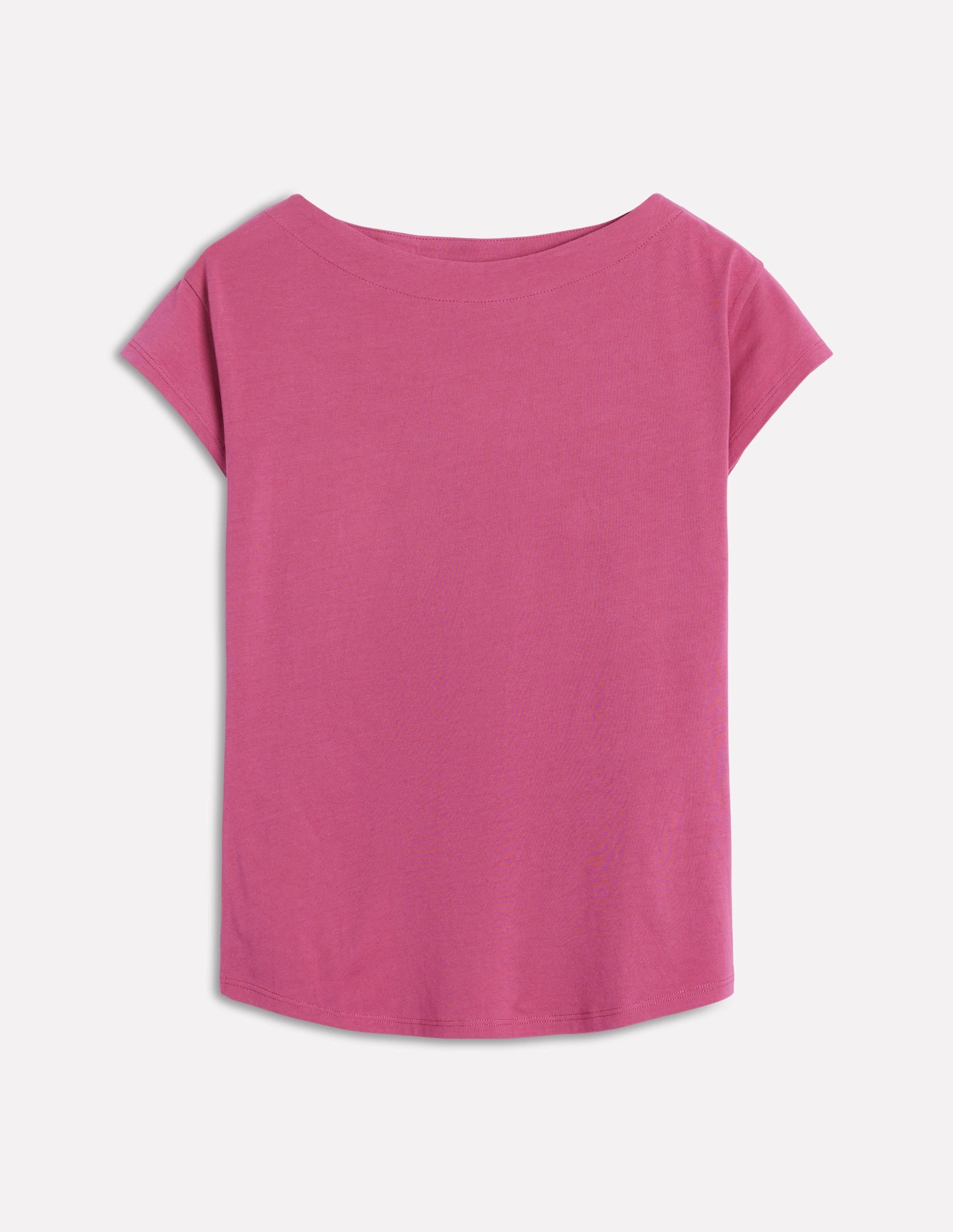 Supersoft Boat Neck T-Shirt-Purple Damson Temperature Regulating Fibers