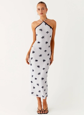 Nestel Flock Halter Midi Dress - Lilac Everyday Use