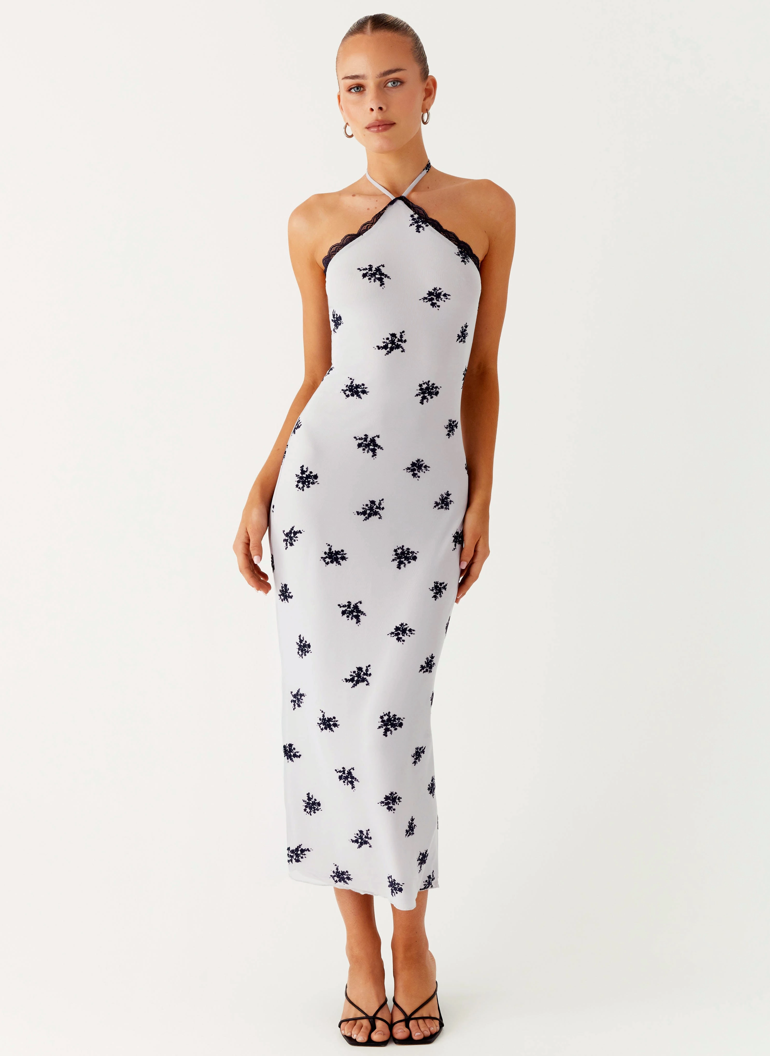 Nestel Flock Halter Midi Dress - Lilac Everyday Use